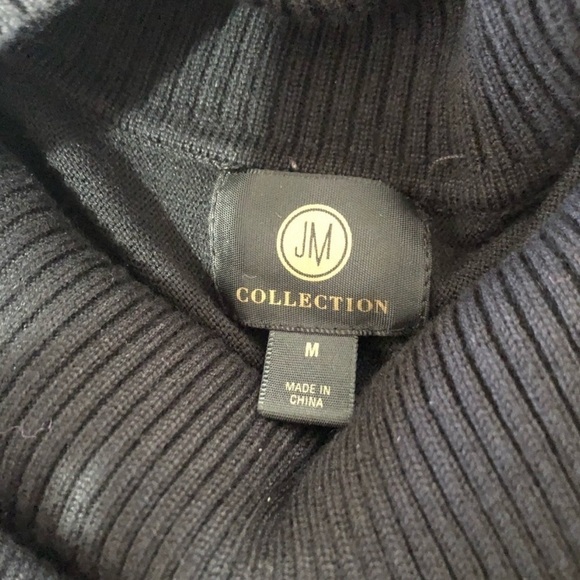 jm collection cut in front sweater black size:M - Picture 16 of 16